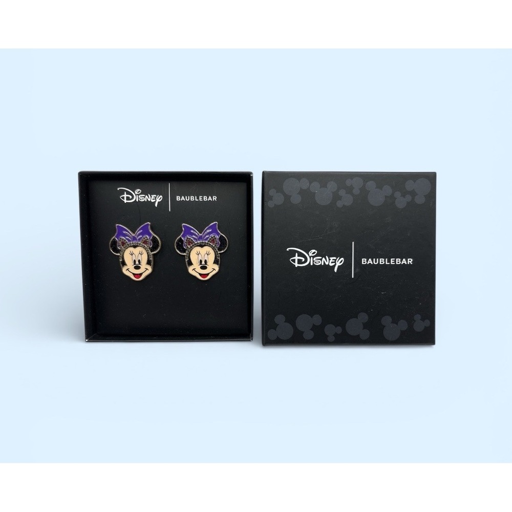 BAUBLEBAR Disney Minnie Earrings Edition Purple Ribbon Glitter Design